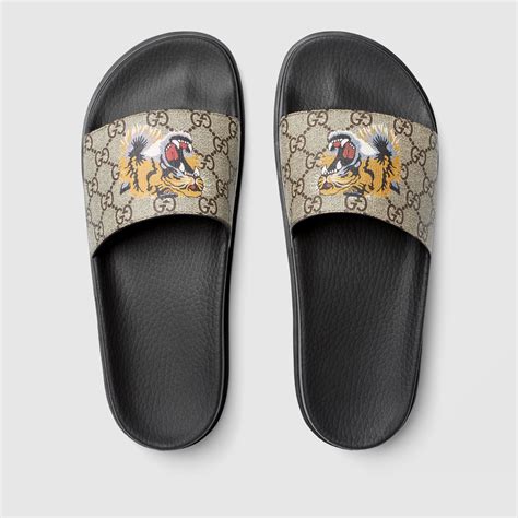 gucci flip flops with fur|men's Gucci tiger slides.